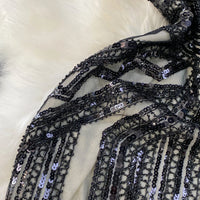 Sexy Sleeveless V-neck mesh sequin Bodycon Dress Chic Women Slim Women Slip Dress