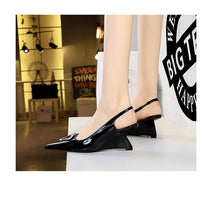 Spring Candy Fashion Pointed Toe Women Pumps Sling back Wedges High Heels Party Prom Mules Shoes