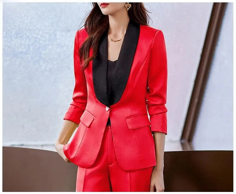Elegant Casual Fashionable Women's Semi formal Suit Cotton Suit Jacket Matching Set Business Attire High End Workwear