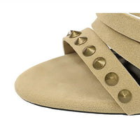 Rivet Roman Shoes, Retro Super High Heel Women's Shoes