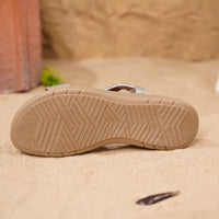 Retro Electric Embroidery Sandals Flat Bottom Beach Shoes Diamond Elastic Band Comfortable Breathable Quick Dry Low Heel
