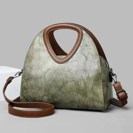 Vintage Genuine Leather Women's Bag Crossbody Shoulder Bag Fashion Large Capacity Handbag Tote Bag