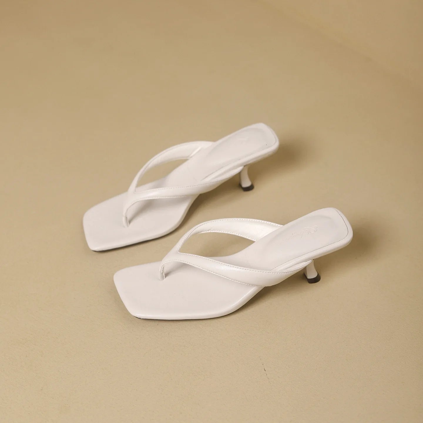 Formal Flip Flops Woman High Heels Cool Slippers Women's Summer New Retro Leopard Print Toe Square Heel Slippers Women Outside