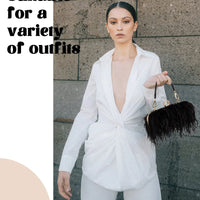 Women Ostrich Feather Clutch Purse Evening Bag Handbag Fluffy Purse Clutch Feather Evening Handbag For Wedding Anniversary Party