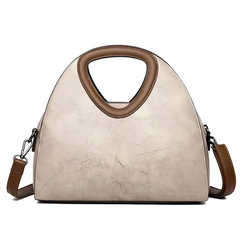 Vintage Genuine Leather Women's Bag Crossbody Shoulder Bag Fashion Large Capacity Handbag Tote Bag