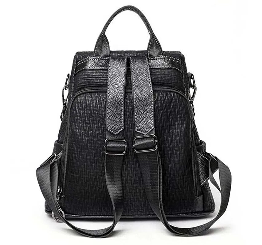 Women's Fashion Luxury Designer Leather Backpacks Large Capacity Zipper Shoulder Bags Female School Bag Travel Bag pack