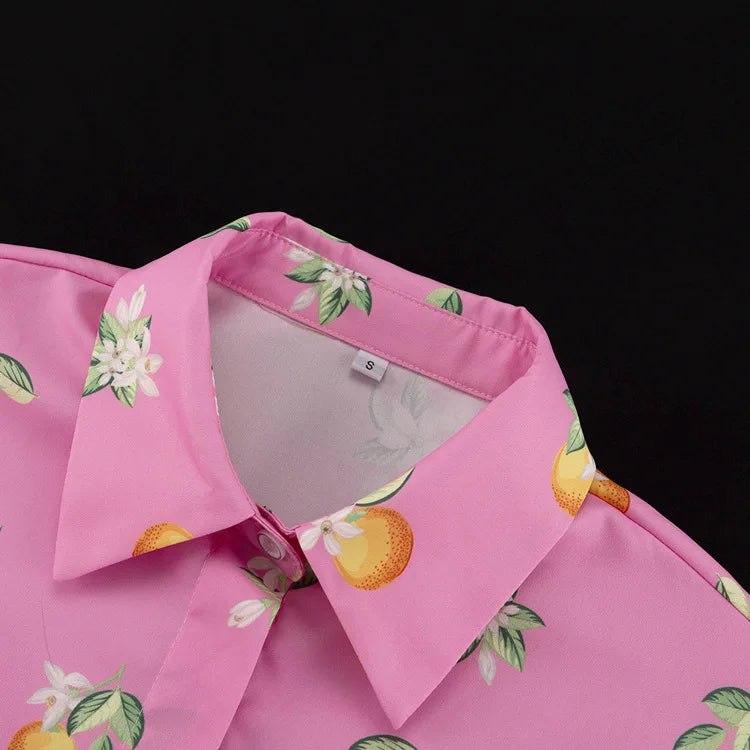 Fashion Loose Print Women's Shirt Casual Lapel Long Sleeve Shirts Elegant Classic Pockets Top Female Blouse