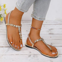 Sandals Summer Elastic Strap Casual Women's Sandals Fashionable Flat Soft Comfortable Slide for Women