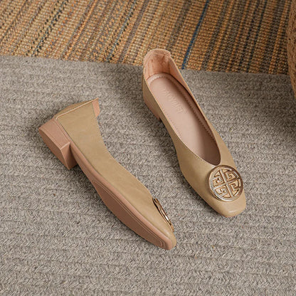 Shoes for Women Retro Ladies Flats Slip on Shoes Loafers Square Toe Shallow Mouth Women Casual Footwear Lightweight