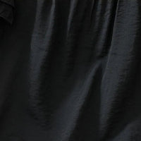 Loose Summer Top Black Square Collar Short Sleeve Women's Fashion plus Size Clothing Breathable Comfortable Cotton Fabric
