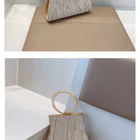 Fashionable Diamond Set Pearl Handbag, Banquet Single Shoulder Water Diamond Circular Cross Women's Handbag