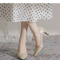 Fashion Patent Leather Women's Pumps Square Toe Stripper Elegant Party Vintage Spring Ladies Shoes