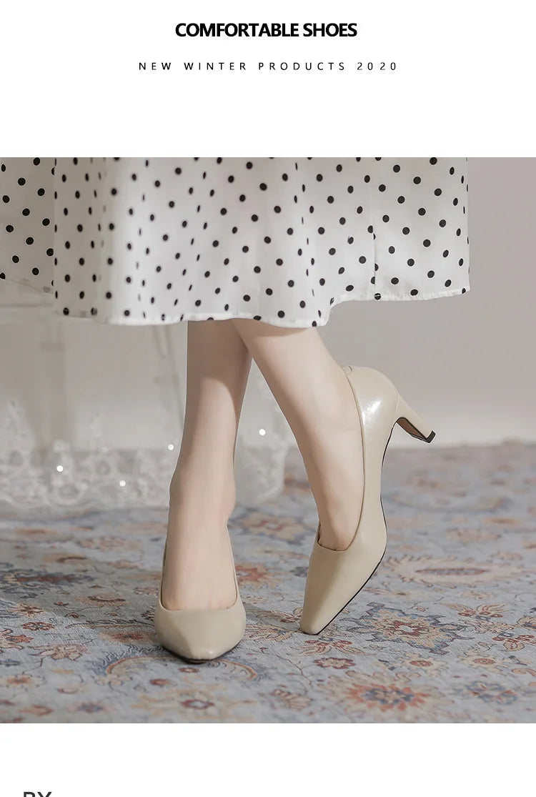 Fashion Patent Leather Women's Pumps Square Toe Stripper Elegant Party Vintage Spring Ladies Shoes