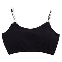 Women Active Bra Casual Top Letters Print Strap Cotton Top Fitness Gym Jogging Sleep Bra Girl Wire Free Bandeau Padded Bra Tops