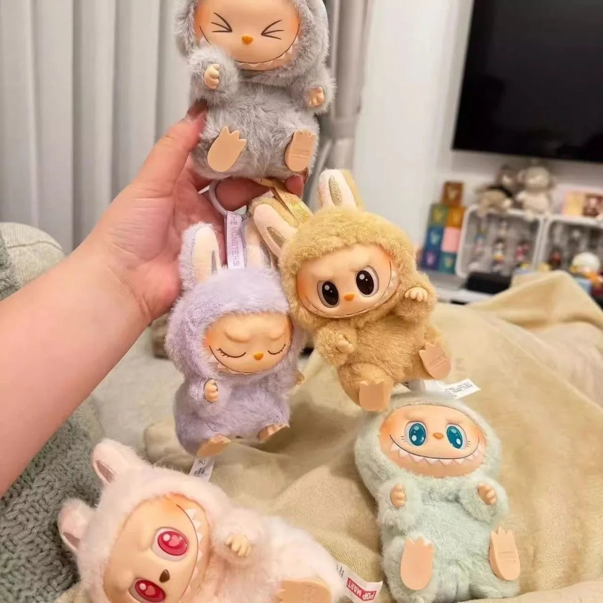 Labubu Spot Pop Mart Gift Rabb Vinyl Doll Keychain Blind Box Toys for Kids Birthday for Girlfriend Valentine Gift