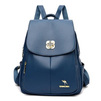 Soft Leather Dual-Shoulder Bag Student Backpack Travel Versatile Women's Bag