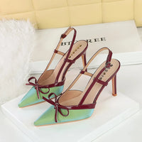 Bow Slim Heels High-End Women's Without Being Tired From Behind The Feet And Tripping Women's Singles Shoes