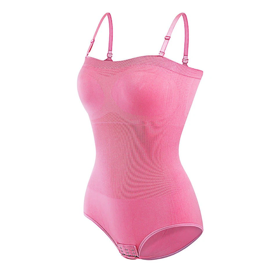 Strapless Short Bodysuit for Women Tummy Control Shapewear Seamless Sculpt Body Shaper with Removable Straps