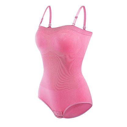 Strapless Short Bodysuit for Women Tummy Control Shapewear Seamless Sculpt Body Shaper with Removable Straps