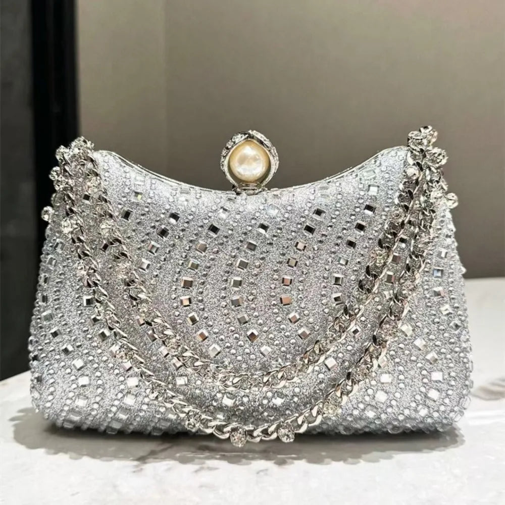 Retro Premium Rhinestone Rhinestone Diamond Inlay Bag Diamond Inlay Evening Bag Sparkling Wedding Party Bag