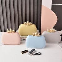 Dinner Bag Women Fashion Flower Buckle Handbag Wedding Bride Evening Bags Girls Cute Party Clutch Bag Shoulder Bags