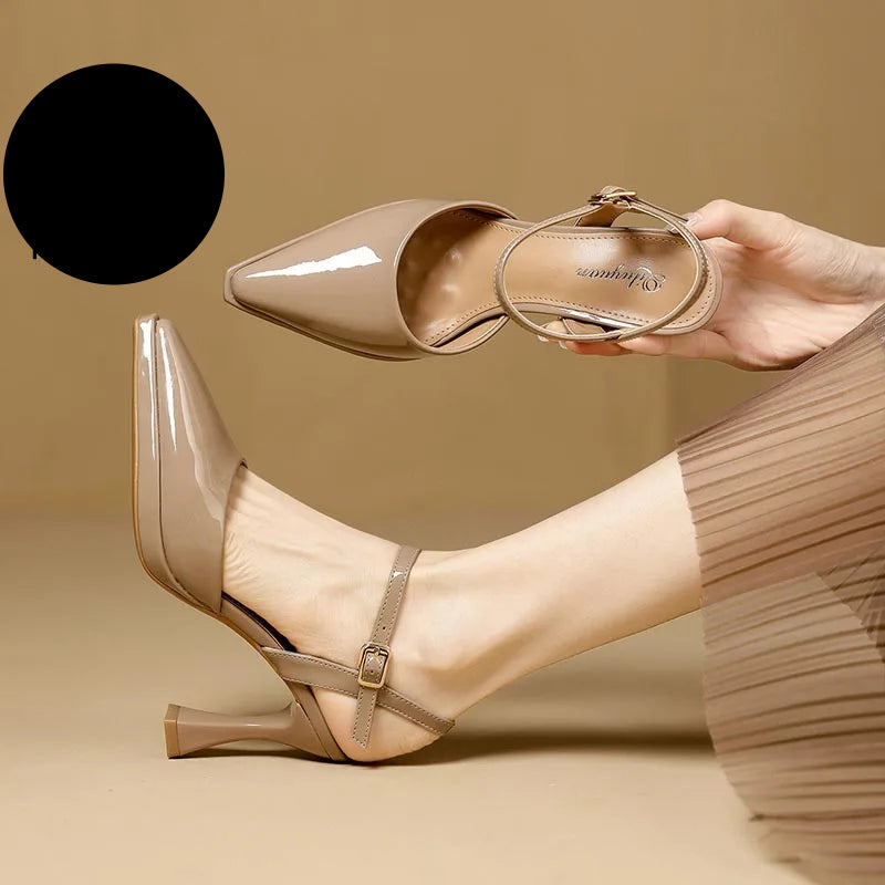 High Heels Sandals Women Fashion Solid Color Heels Sandals Pointed Toe Stiletto Ladies Commuting Single Shoes