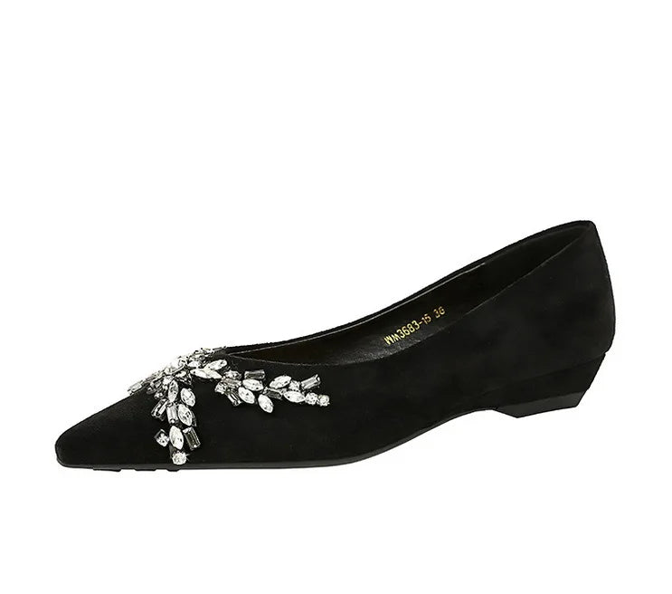 New Spring Crystal Women Mary Jane Shoes Fashion Shallow Slip on Elegant Party Dress Low Heel Shoes
