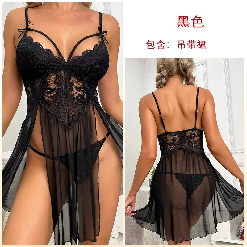 Nightgown Sleepwear Women's Clothing Home wear Suspenders Lace Sexy Comfortable Casual Embroidery Fashion Breathable Loose Fit