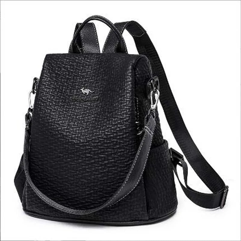 Women's Fashion Luxury Designer Leather Backpacks Large Capacity Zipper Shoulder Bags Female School Bag Travel Bag pack