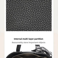 Pure Leather Cowhide Single Shoulder Crossbody Bag Ladies Handbag Fashion Bucket Bag Simple Basket Comes with Scarf