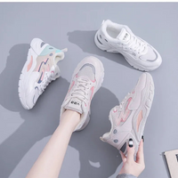 Women's Casual Breathable Leather Sneakers Versatile Flat Heel Shock Absorption Comfortable and Fashionable Shoes
