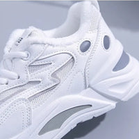 Women's Casual Breathable Leather Sneakers Versatile Flat Heel Shock Absorption Comfortable and Fashionable Shoes