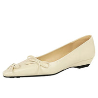 Pointed End Low Heeled Shoes Women Wedges Bowknot Low Heels Pumps Elegant Banquet Shoe Kitten Heels Ladies Shoes