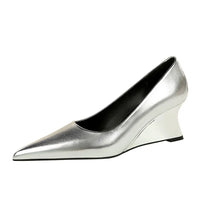 Women Pumps Pointed Toe Retro Shoes Women Shoes Designer Shallow Wedges High Heels Banquet Mules