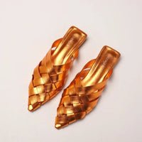 Hollow Woven Pointed Cool Slippers Women's Summer Thick Heel Outer Wear Bag Head Half Slippers Women Sandals
