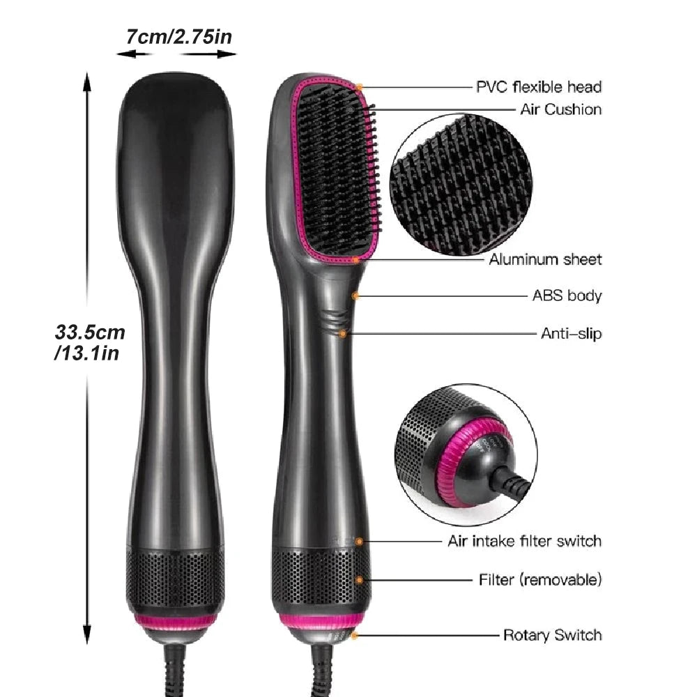 3 in 1 Hair Dryer Brush Professional 1200W Powerful Ceramic Tourmaline 3 Heat Settings One Step Hair Dryer and Styler Natalia Home Fashion    Natalia Home Fashion