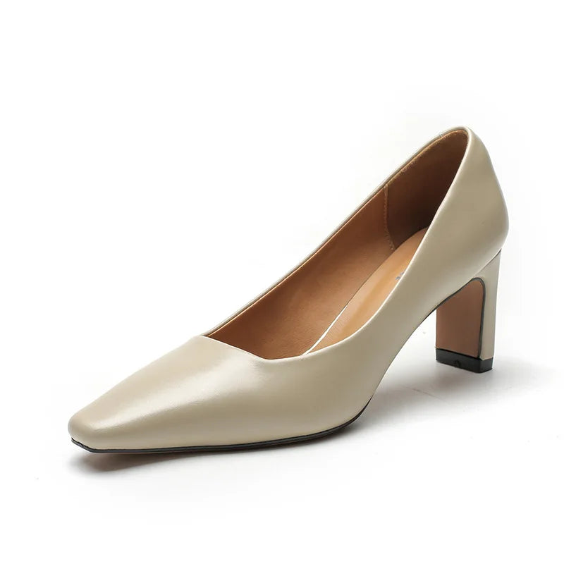 Fashion Patent Leather Women's Pumps Square Toe Stripper Elegant Party Vintage Spring Ladies Shoes