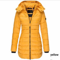 Women's Winter Cotton Jacket Slim Fit down Cotton Coat Warm Outerwear Long Sleeve Fashionable Middle Length - Natalia Home Fashion