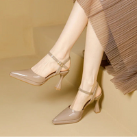 High Heels Sandals Women Fashion Solid Color Heels Sandals Pointed Toe Stiletto Ladies Commuting Single Shoes