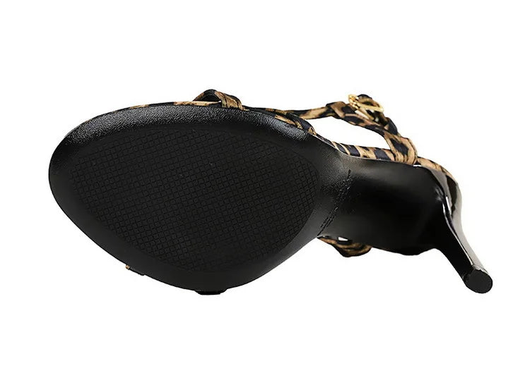 Sandals Women's T-strap Super High-heeled Open-toed Shoes, Sexy Thin-heeled Banquet Fashion Women's Shoes