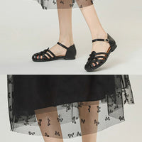 Luxury designer sandals Hollow Low-heeled Closed-toe Sandals for Women for Summer Outdoor Wear Roman Shoes