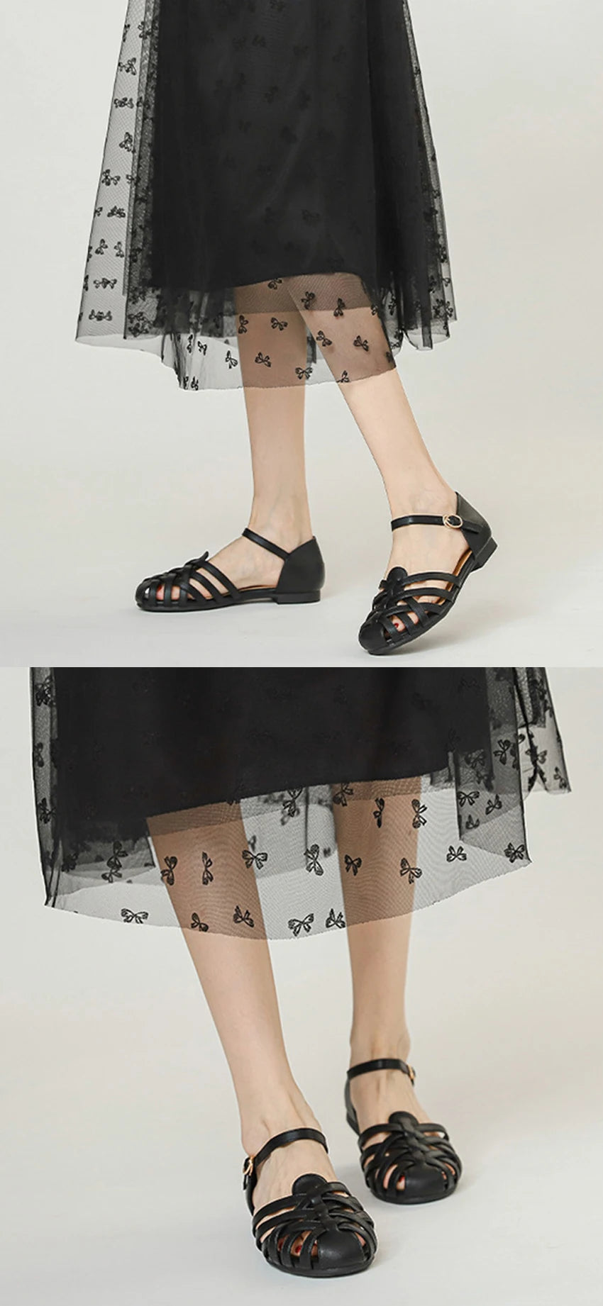 Luxury designer sandals Hollow Low-heeled Closed-toe Sandals for Women for Summer Outdoor Wear Roman Shoes