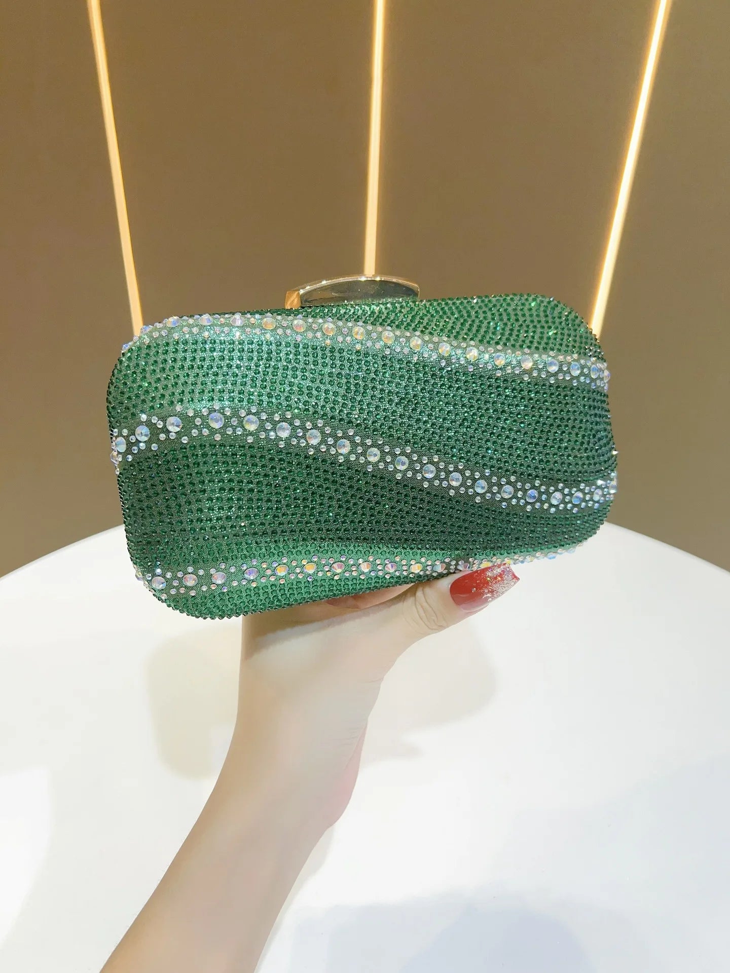 Luxury Rhinestone Clutch Bag for Women Elegant Evening Purse Fashion Crystal-Encrusted Handbag Party Shoulder Bags