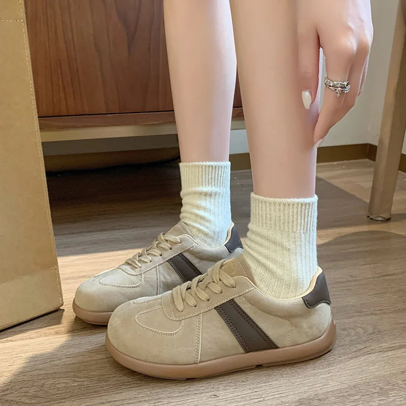 Fashion Trend Women's Casual Shoes College Style Wide Toe Soft Comfortable Flat Shoes Outdoor Casual Sports Shoes