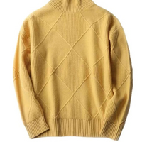 Turtleneck Sweater Diamond Solid Color Warm Pullover Loose Lazy Wind Knitted Bottoming Shirt Pullovers Tops Jumper