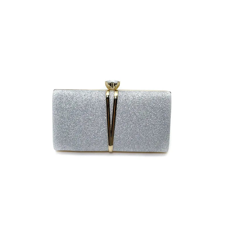 Shiny Glitter Evening Clutch Bag Women Wedding Purse Party Banquet Handbag Lady Elegant Daily Club Chain Bag