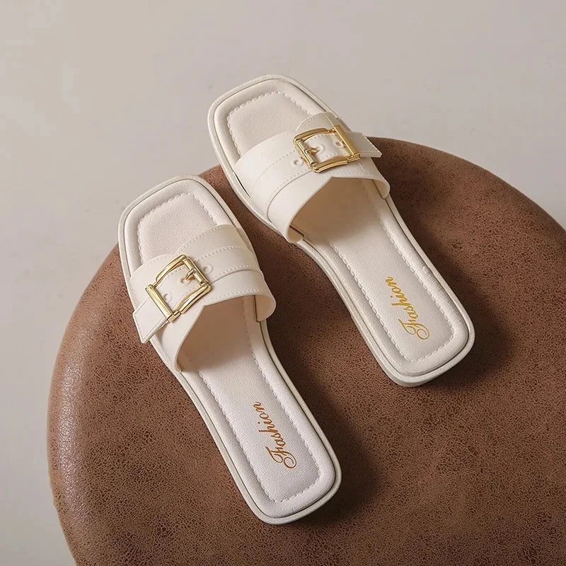 Comfortable Casual Beach Slippers Fashionable Outdoor Wear Slip-On Flat Bottom Cool Sandals PVC Material - Natalia Home Fashion