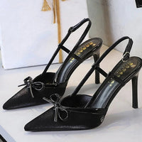 Bow Slim Heels High-End Women's Without Being Tired From Behind The Feet And Tripping Women's Singles Shoes