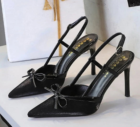 Bow Slim Heels High-End Women's Without Being Tired From Behind The Feet And Tripping Women's Singles Shoes