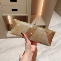 Women Clutch Glitter Sequins Evening Party Handbags Portable Gold Color Diamond Wedding Clutches Purse New Chain Shoulder Bags